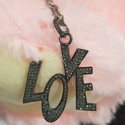 Beautiful Love Designer Pave Diamond Pendant, Gift For Lovers, Wedding Gift