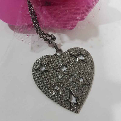 Antique Finish Designer Heart With Stars Pendant, Mini Star With Heart Necklace, Gift For Someone, Lovers Gift