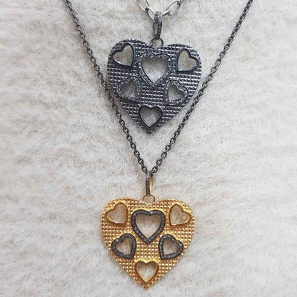 Antique Finish Designer Heart With Multi Heart Pendant, Stunning Heart Pendant, Gift For Mom, Mother's Day Gift