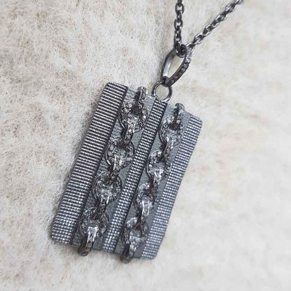 Beautifully Designed Belt Tag Pendant With Pave Layers, Unique Tag pendant, Gift For Brother, Brother's Day Gift