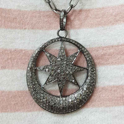 Fully Pave Diamond Setting Star Pendant, Stunning Star Pendant, Gift For Someone