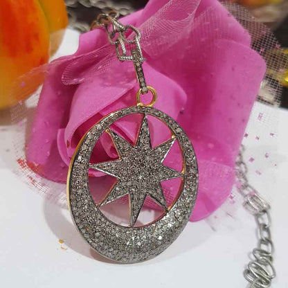 Fully Pave Diamond Setting Star Pendant, Stunning Star Pendant, Gift For Someone