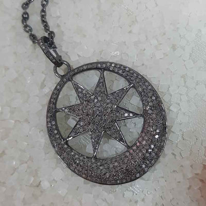 Fully Pave Diamond Setting Star Pendant, Stunning Star Pendant, Gift For Someone