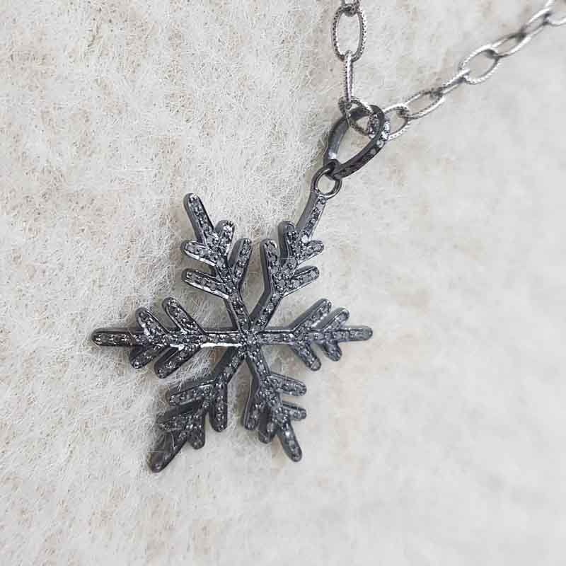 Good Looking Flower Style Pave Diamond 925 Sterling Silver Pendant, Winter Style Pendant, Gift For Favorite One, Anniversary Gift