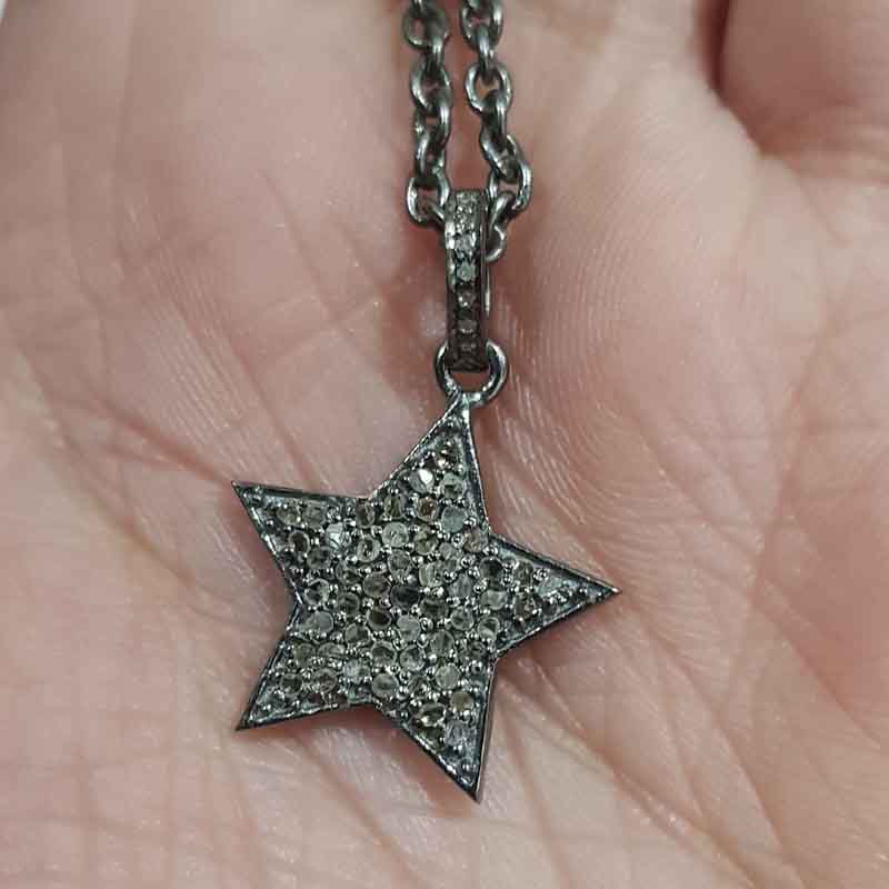 Small Beautiful Pave Diamond Star Charm, Minimalist Star Charm, Gift For Her, Birthday Gift