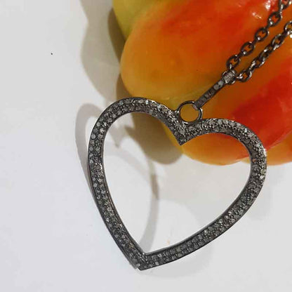 Open Heart Designer pave Diamond Pendant, Gift For Special One, Couple Gift