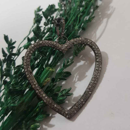 Open Heart Designer pave Diamond Pendant, Gift For Special One, Couple Gift