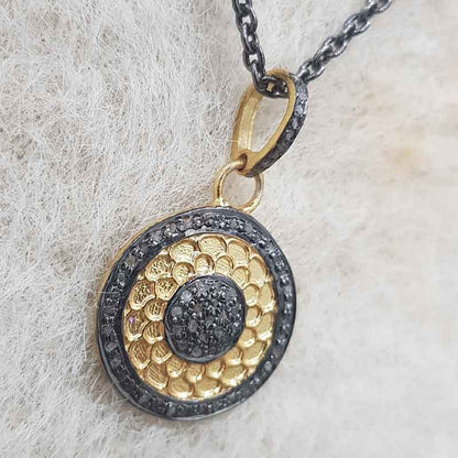 Yellow And Black Beautiful Round Designer pendant, Personalized Round Disk Pendant, Gift For Someone