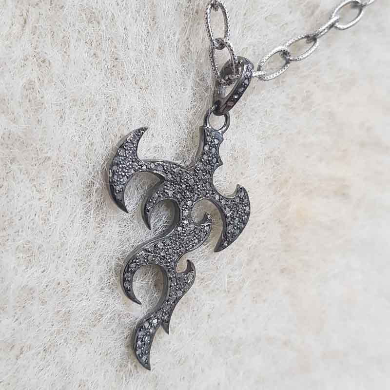 Stylish Leaf Designer Fancy Style Pendant, Unique Design Leaf Necklace, Silver Jewelry