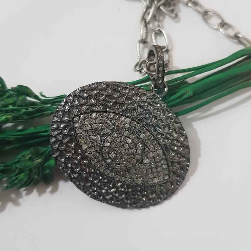 Black Beautiful Fancy Designer Evil Eye Pave Diamond Pendant, Gift For Favorite One, Silver Jewelry