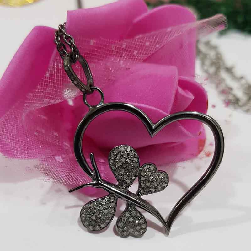 Fashionable Heart With Beautiful Butterfly 925 Sterling Silver Pendant, Personalized Gift For Love