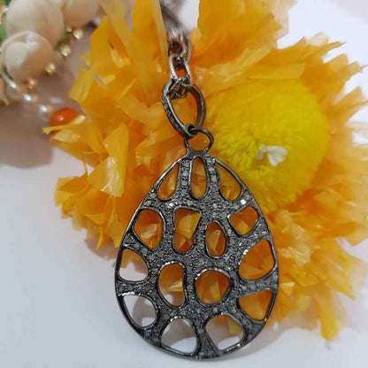 Fancy Designer Pendent With Pave Diamond Layers, Lovely Oval Shape Necklace, Gift For Mom, Mother's Day Gift