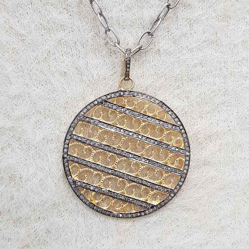 Yellow And Black Beautiful Round Designer Fancy Style pendant, Stylish Fancy pendant, Gift For Love