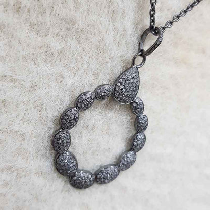 Handmade Designer Natural Pave Diamond Silver Pendant, Fancy style Necklace, Gift For Her, Him