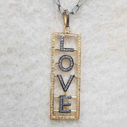 Yellow & Black Fancy Designer Handmade Style LOVE Tag  Pendant, Gift For Favorite One