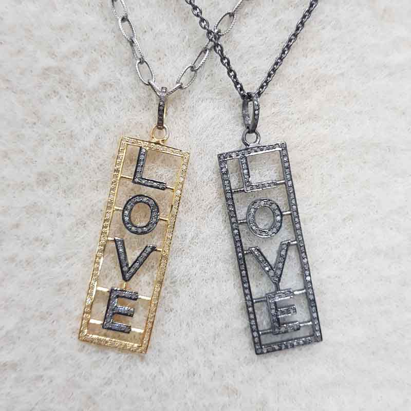 Yellow & Black Fancy Designer Handmade Style LOVE Tag  Pendant, Gift For Favorite One