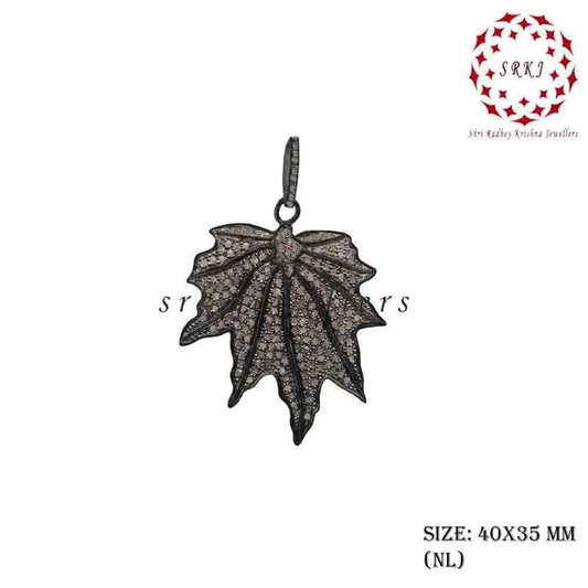 Stunning Leaf Pendent With Fully Pave Diamond Pendant, Leaf Style necklace, Gift For Sister, Silver Jewelry