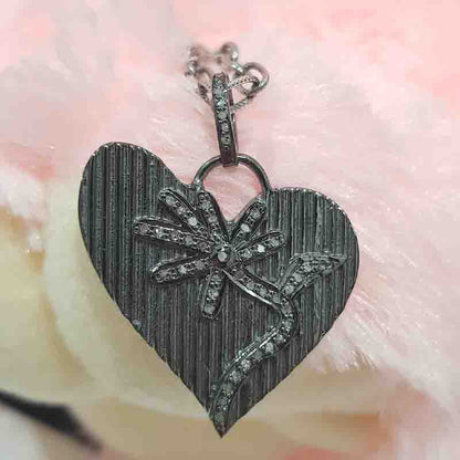 Glorious Handmade Heart Designer Pave Diamond Pendant, Anniversary Gift, Gift For Lover