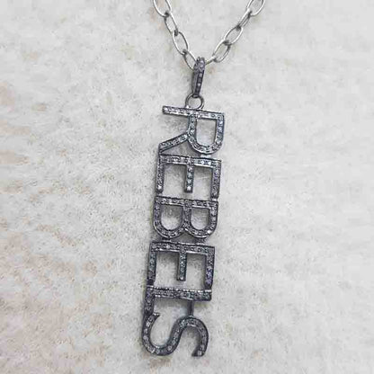 Rebels Pendant With Pave Diamond Layers, Silver Jewelry, Gift For Someone