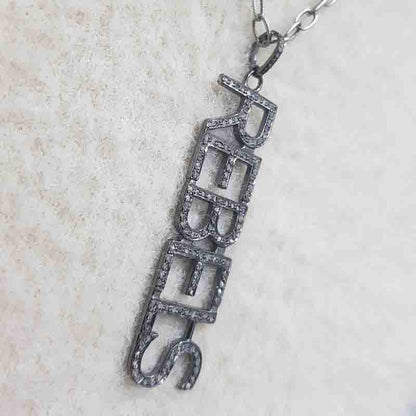 Rebels Pendant With Pave Diamond Layers, Silver Jewelry, Gift For Someone