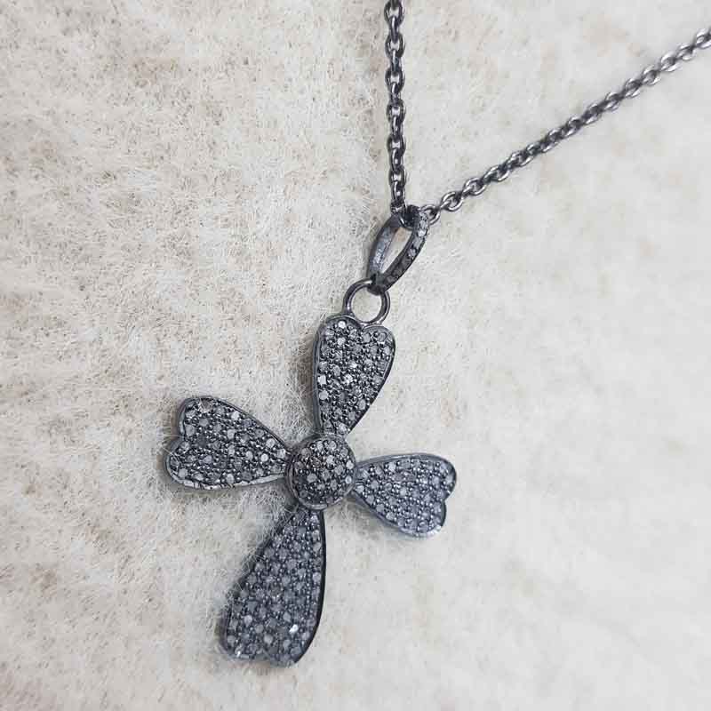 Pave Diamond Cross Design Pendent, Christmas Day Gift, Christen Symbol Necklace