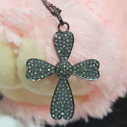 Pave Diamond Cross Design Pendent, Christmas Day Gift, Christen Symbol Necklace