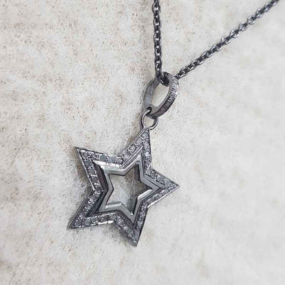 Glorious Star Designer Pendant, Stunning Star Necklace, Silver Jewelry, Gift For Someone