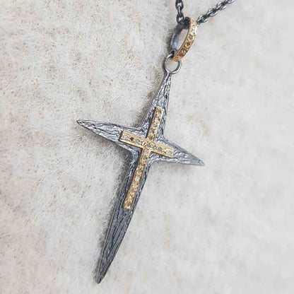 Stylish Cross Pendent With pave Diamond layers, Christmas Gift, Gift For Lovers