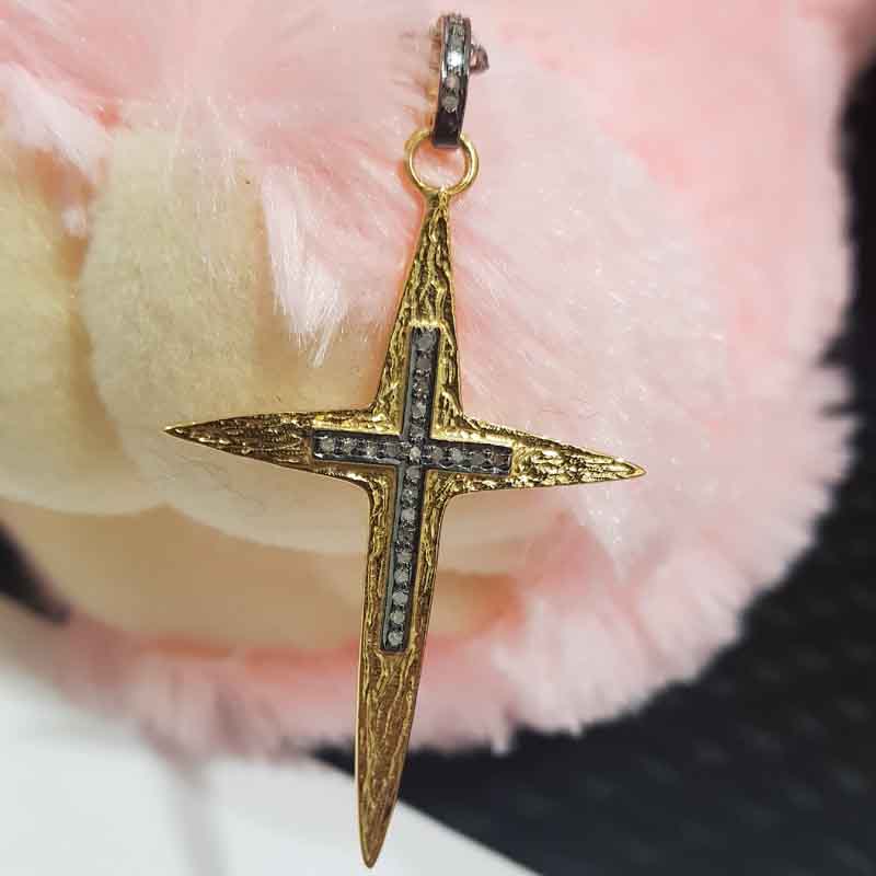 Stylish Cross Pendent With pave Diamond layers, Christmas Gift, Gift For Lovers