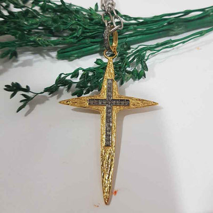 Stylish Cross Pendent With pave Diamond layers, Christmas Gift, Gift For Lovers