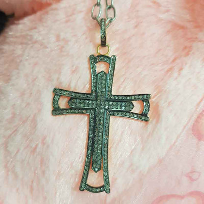 Precious Designer 925 Sterling Silver Cross Pendant, Fancy Style Cross Necklace, Gift For Lover