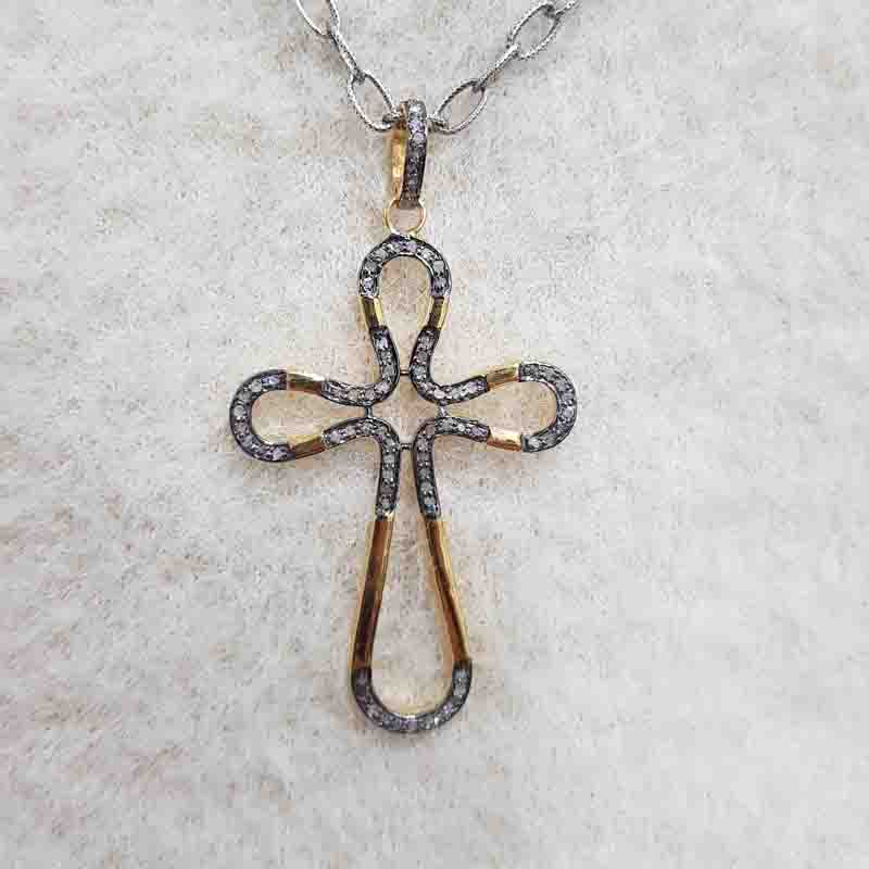 Gorgeous Cross Pendant With Pave Layers, Stylish Cross Necklace, Christmas Day Gift