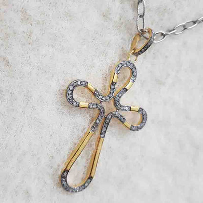 Gorgeous Cross Pendant With Pave Layers, Stylish Cross Necklace, Christmas Day Gift