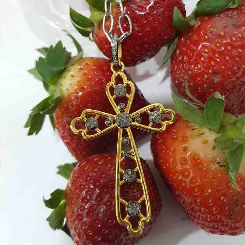 Shiny Fancy Designer 925 Sterling Silver Cross Pendant, Gift For Someone, Christmas Day Gift