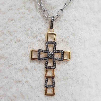 Antique Finish Designer Cross Pendant, Amazing Cross Necklace, Silver Jewelry