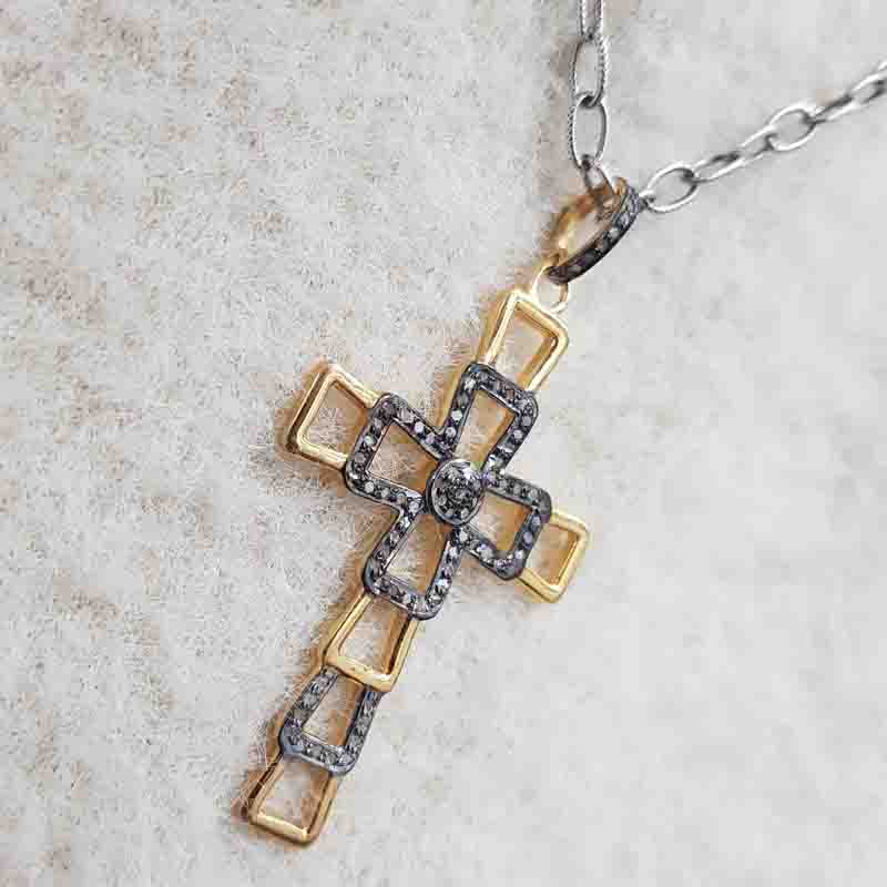 Antique Finish Designer Cross Pendant, Amazing Cross Necklace, Silver Jewelry