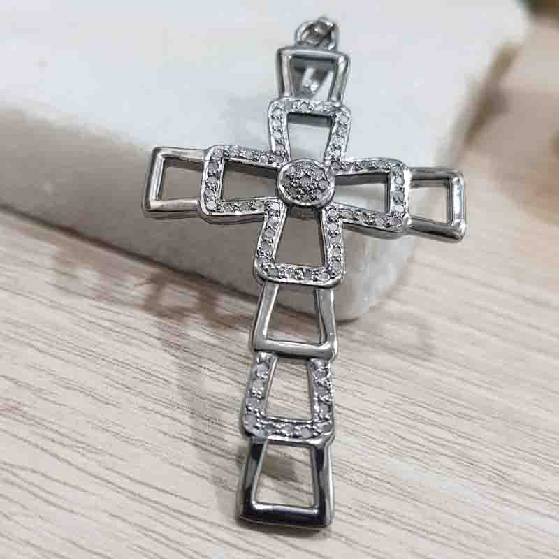 Antique Finish Designer Cross Pendant, Amazing Cross Necklace, Silver Jewelry