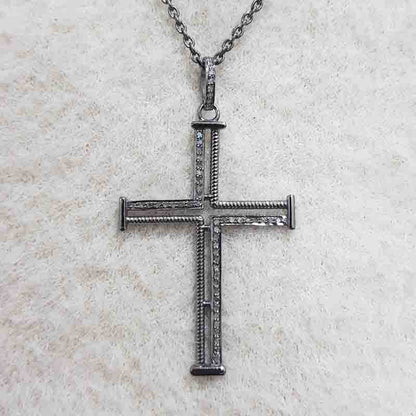 Glamorous Fancy Designer Cross Pendant, Double Cross Necklace, Gift For Lover, Birthday Gift