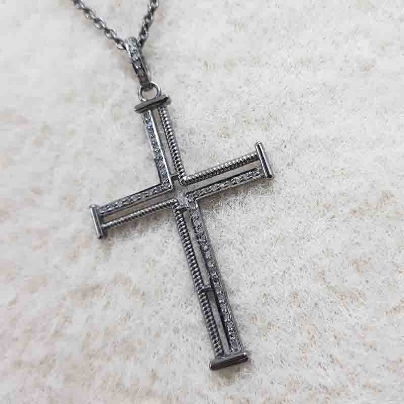 Glamorous Fancy Designer Cross Pendant, Double Cross Necklace, Gift For Lover, Birthday Gift