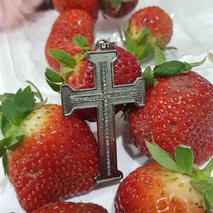 Christian Cross pendant With Pave Layers, Classic Cross Pendant, Silver Jewelry