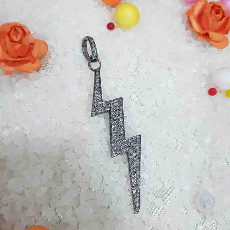 Zigzag Pendant With Pave Diamond Layers, Amazing And Unique Fancy Necklace, Gift For Someone