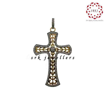 Shiny And Bright Cross Pendant, With Pave Diamond, Stunning Cross Necklace, Gift For Love