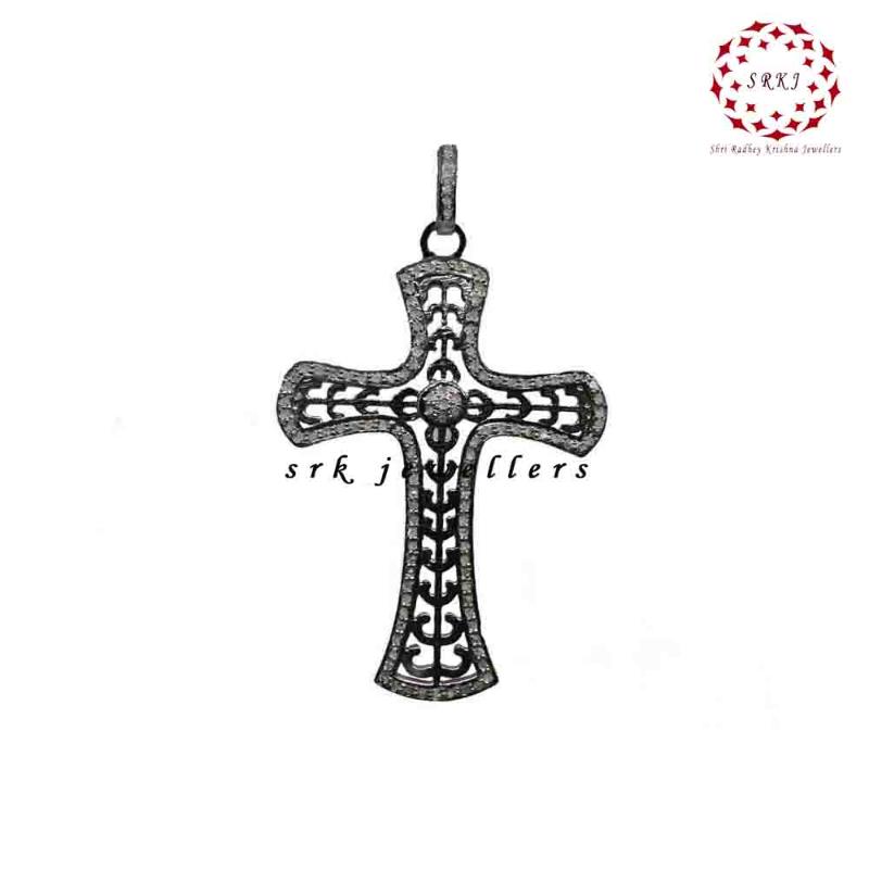 Shiny And Bright Cross Pendant, With Pave Diamond, Stunning Cross Necklace, Gift For Love