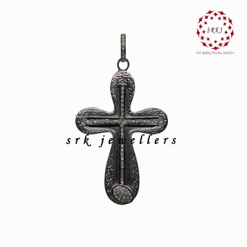 Glorious Fancy Designer Cross pendant, Double Cross Necklace, Christmas Day Gift, Silver Jewelry