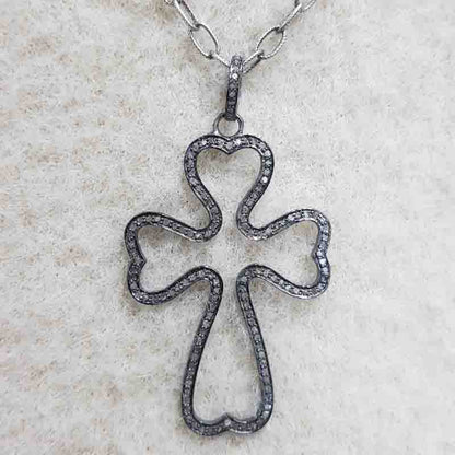 Flower Style Cross Designer Pendant, Unique Cross Necklace, Christmas Gift