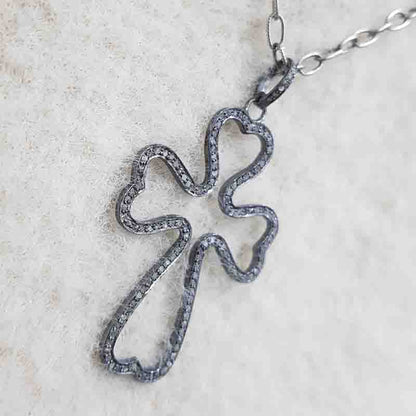 Flower Style Cross Designer Pendant, Unique Cross Necklace, Christmas Gift