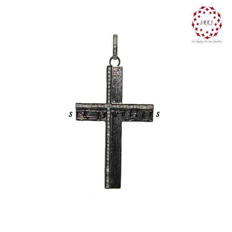 Stunning Cross Pendent With Pave Diamond Layers, Christen Symbol Cross Necklace, Silver Jewelry