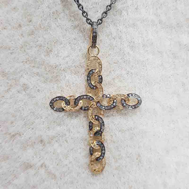 Stylish Cross Pendant With pave Layers, Forever Sign Cross Necklace, Christmas Day Gift, Silver Jewelry