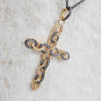 Stylish Cross Pendant With pave Layers, Forever Sign Cross Necklace, Christmas Day Gift, Silver Jewelry