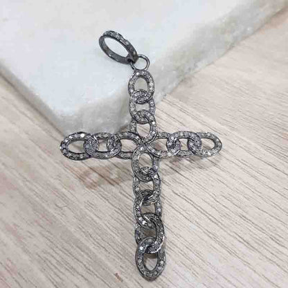 Stylish Cross Pendant With pave Layers, Forever Sign Cross Necklace, Christmas Day Gift, Silver Jewelry